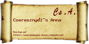 Cseresznyés Anna névjegykártya