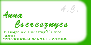 anna cseresznyes business card